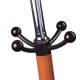 Вешалка-стойка  "CR-318", металл/мрамор, 1,8 м, на диске диаметром 36 см, 5 крючков+4 дополнительных, орех, 601743. Фото товара с разных ракурсов.