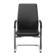 Кресло Бюрократ _JONS-LOW-V/BLACK на полозьях черный кожа. Фото товара с разных ракурсов.